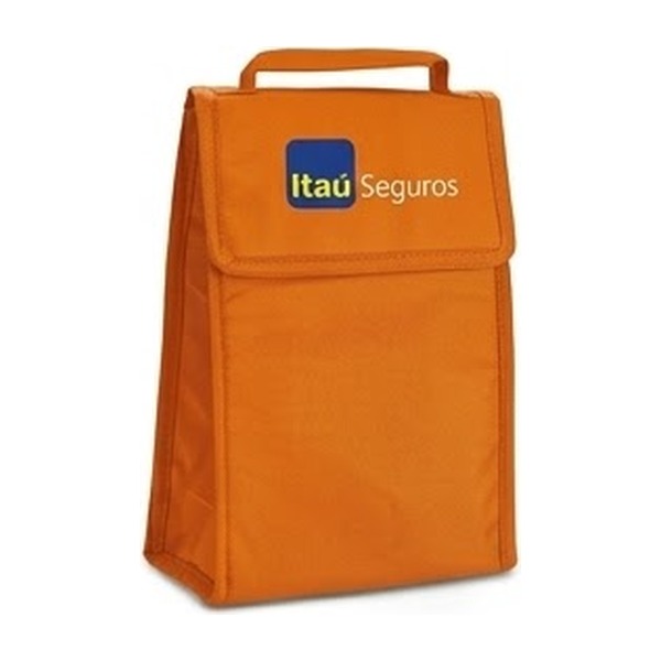 Lancheira térmica personalizada laranja com estojo